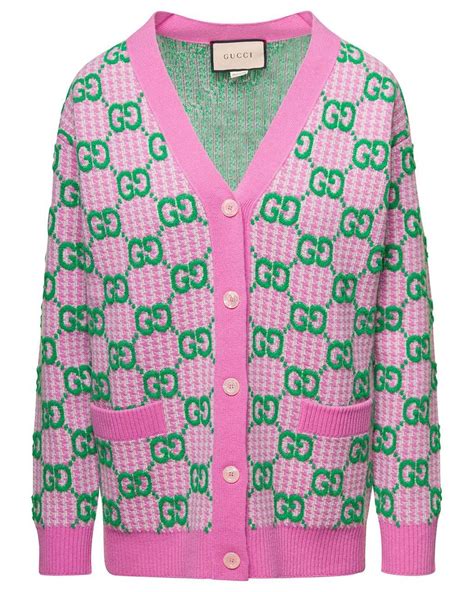 green and pink gucci cardigan|Gucci mohair cardigan.